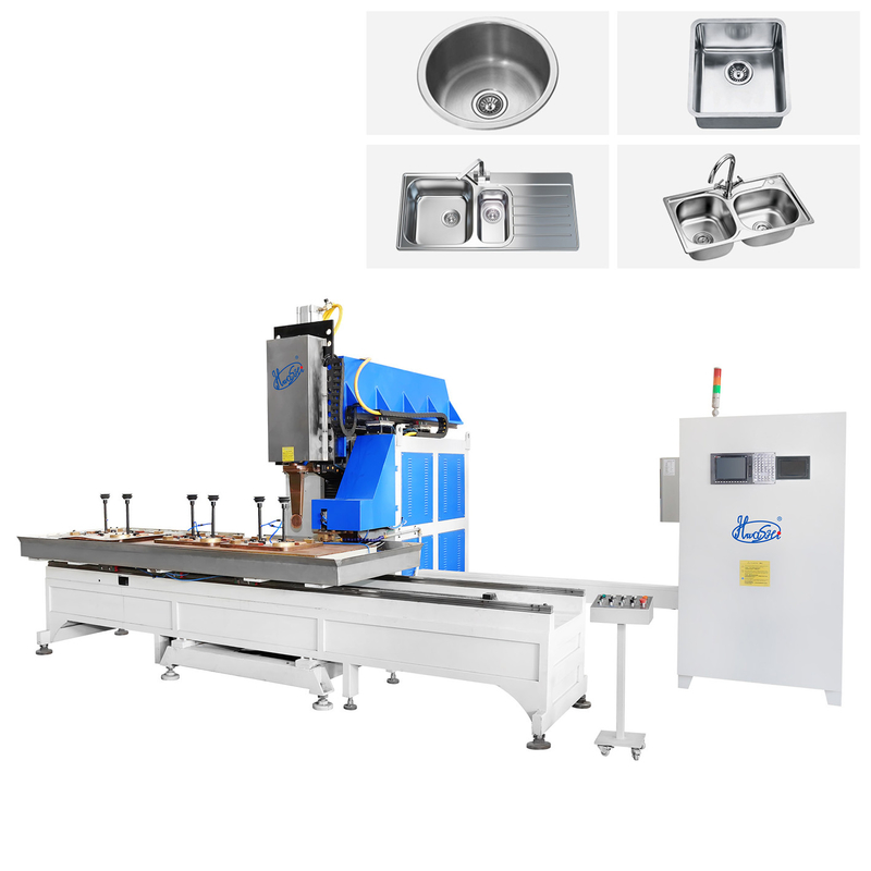 Hwashi Máquina automática de soldagem de rolos de costura de sink CNC DC para máquina de fabricação de tigelas de lavabo de aço inoxidável para cozinha