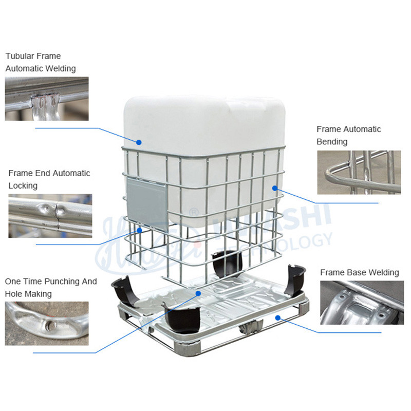 Máquina de soldadura de estrutura de base de gaiola IBC para tanque de água IBC 1000L Caixa de aço inoxidável