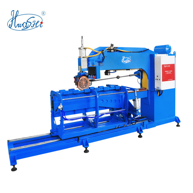 Máquina de fabricação de tanques de combustível de estação dupla Hwashi, máquina de soldadura de costura / rolo para tanques