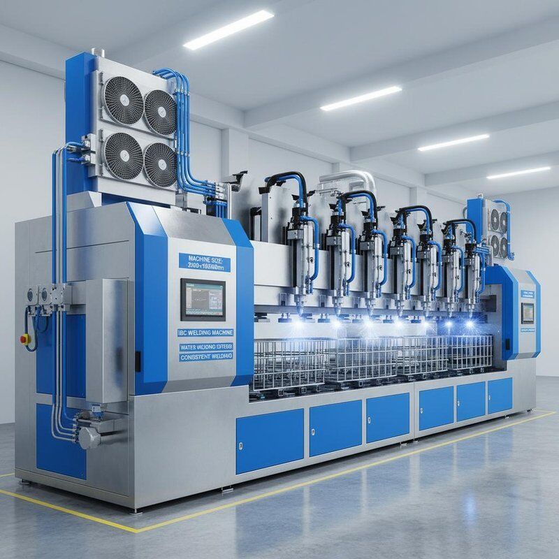 Tamanho da máquina 3500x165000mm Máquina de soldadura IBC com sistema de resfriamento por água e alta velocidade de soldadura garantindo uma soldadura consistente