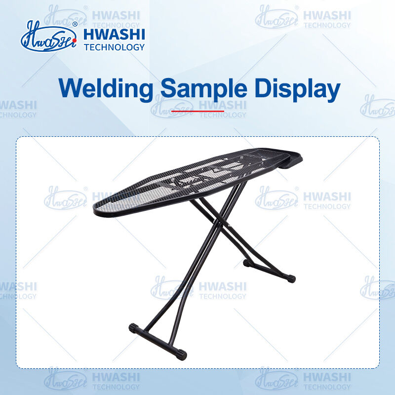 Linha de produção automática de rack para tábuas de passar roupa com operação totalmente não tripulada, sistema de fixação patenteado e soldagem multiponto