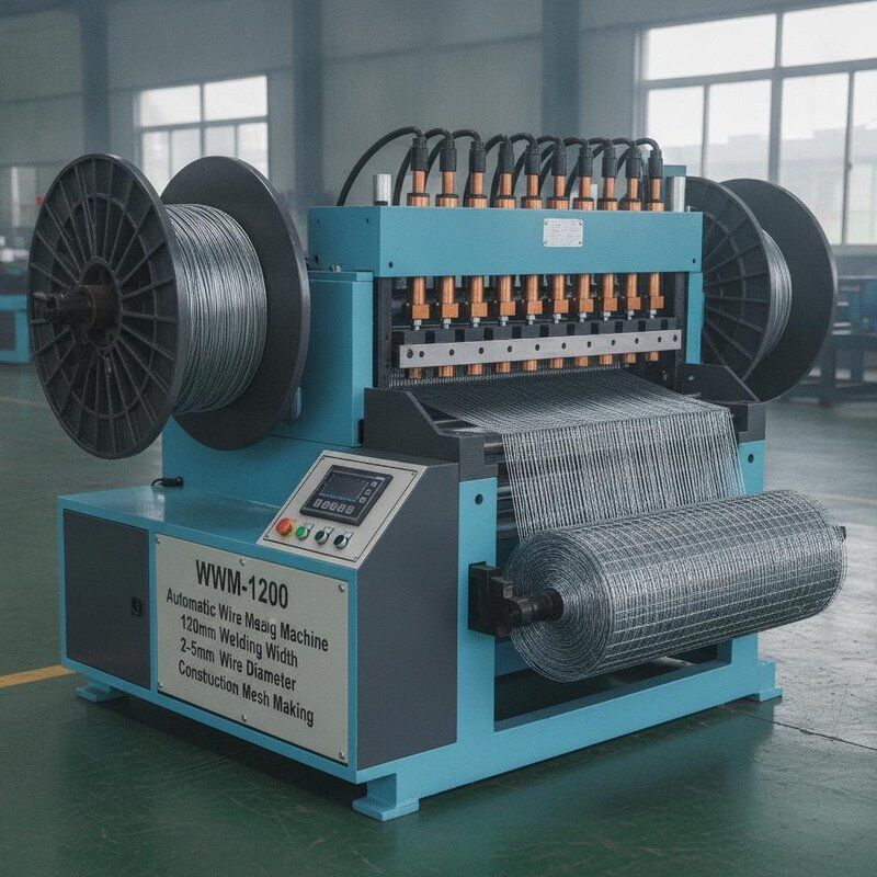 Máquina Automática de Soldagem de Malha de Arame WWM-1200 Largura de Soldagem 1200mm Diâmetro do Arame 2-5mm Fabricação de Malha para Construção