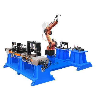 Os robôs de solda industriais do braço robótico para o automóvel assentam as peças do quadro