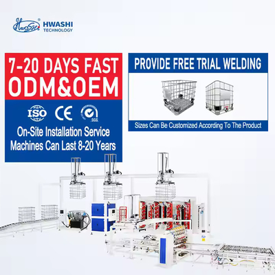 Hwashi IBC Container Frame Welding Machine IBC Tank Cage Máquina de Soldadura Automática