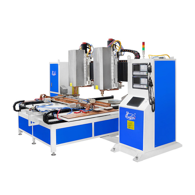 Hwashi CNC Sete eixos Máquina de soldadura de ponto Auotmaitc de cabeças duplas para estrutura de tubo de porta