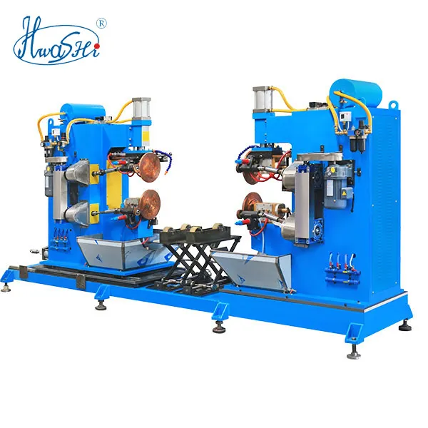 Máquina de fabricação de tanques de combustível de estação dupla Hwashi, máquina de soldadura de costura / rolo para tanques 1