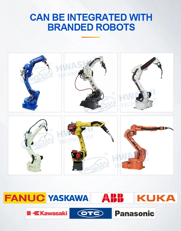 Hwashi Industrial CNC máquina de soldagem robótica 6 eixos com servo, soldagem robô braço posicionador rack, robô de soldagem automática TIG 11